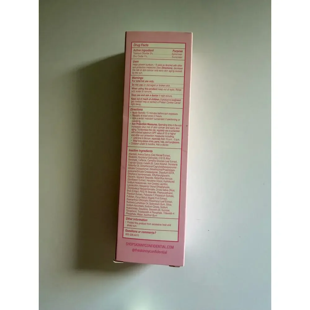 $45 The Skinny Confidential Caffeinated SPF 40 Sunscreen 1.7 oz New Sealed